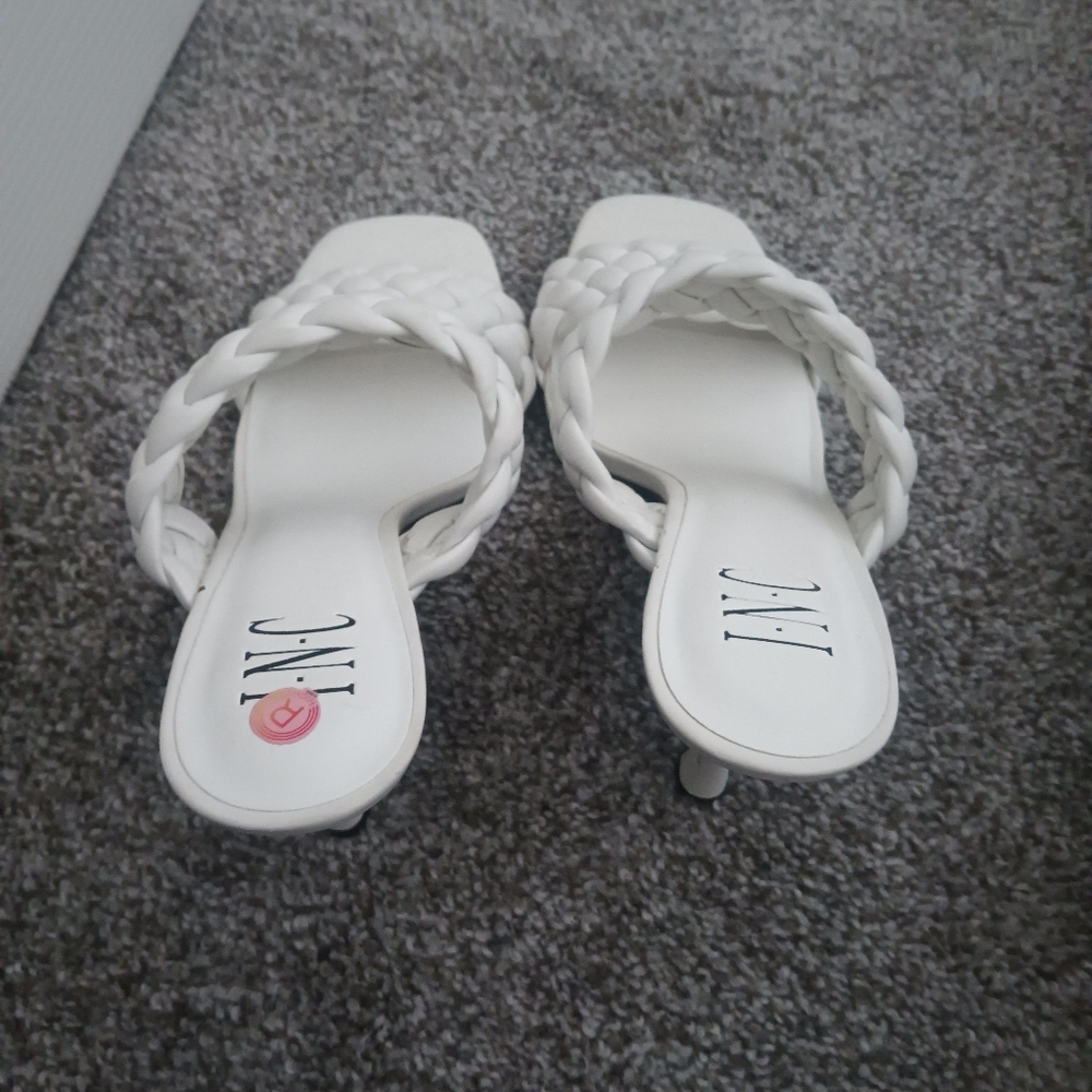 INC International Concepts White Braided Women's Sandals - Picture 2 of 4